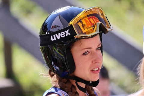 Juliane Seyfarth (WSC 07 Ruhla) at the COC Cup summer ski jumping Hinterzarten 2024