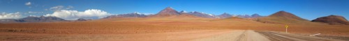 Mountain panorama in the Atacama Desert in Chile near San Pedro de Atacama