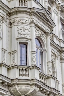One of the residential buildings in the art-nouveau style in Prague