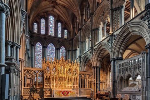 ELY, CAMBRIDGESHIRE/UK - NOVEMBER 24 : Interior view of Ely Cathedral in Ely Cambridgeshire on