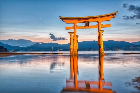 Itsukushima Miyajima Japan. Itsukushima Shrine and floating torii gate