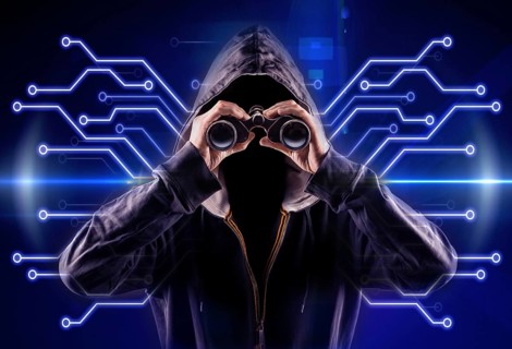 picture of a hacker with a spyglass