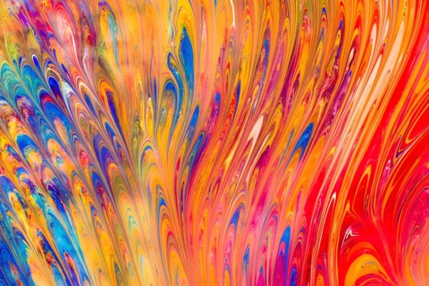Traditional Ottoman Turkish marbling art patterns as abstract colorful background