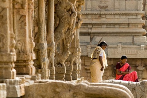 Krishna temple, Hampi, Karnataka, South India, India, Asia. UNESCO World Heritage Site