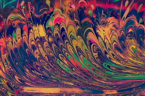 Traditional Ottoman Turkish abstract marbling art patterns as background