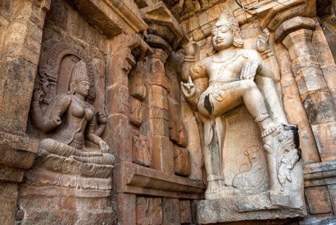 Saraswathi Saraswati, the goddess of learning and Dwarapalaka gate Keeper statue in 11th century