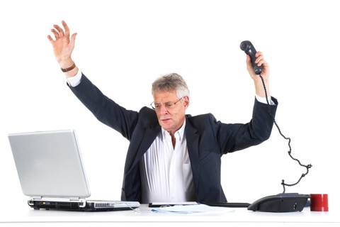 Man in panic by bad results in business