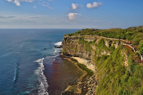 View on the coastline near Uluwatu temple on Bali Indonesia in 2018