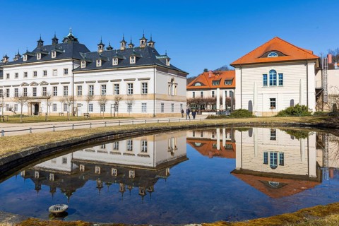 Lilac Court in Pillnitz Palace Park, Dresden, Saxony, Germany