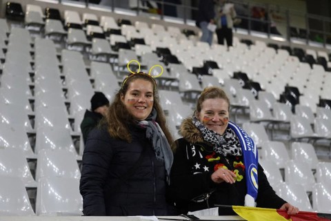 Mood pictures from the Europaparkstadion in front of the kick-off of the UEFA Nations League match: