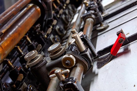 Printer lithography cylinder machine in a printing factory