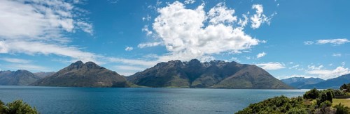 Beautiful panoramic view of Lake Wakatipu in summer, South Island of New Zealand