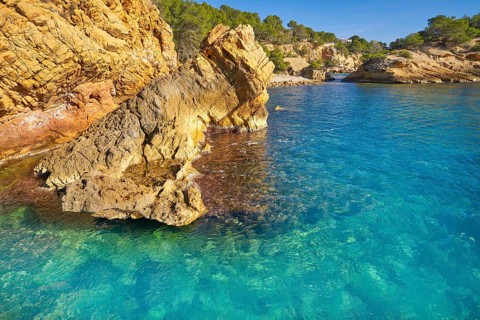 Ametlla L'ametlla de mar beach illot in Costa dorada of Tarragona in Catalonia