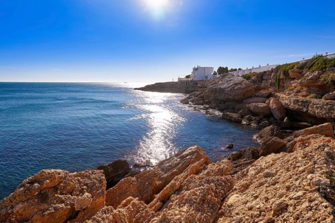 Cala Calafato Ametlla de mar beach in Costa dorada of Tarragona Catalonia L'ametlla