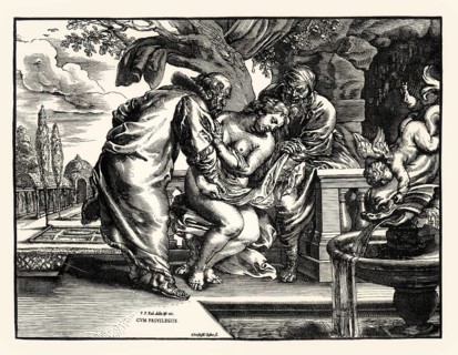 Susanna and the Elders, Christoffel Jegher after Rubens, 17th century, digitally restored