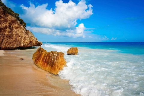 Tulum turquoise beach in Riviera Maya at Mayan