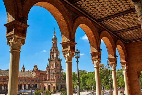 Seville Sevilla Plaza de Espana ceilings Andalusia Spain square
