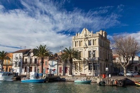 Le Grau-du-Roi, town, harbour town, houses, Camargue, South of France