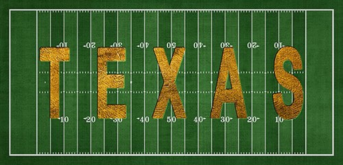 Texas Golden USA State on Football Field