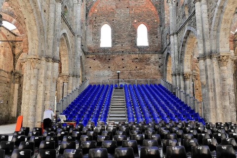 Church ruins of the Cistercian Abbey of San Galgano, Abbazia San Galgano, Gothic, Chiusdino,