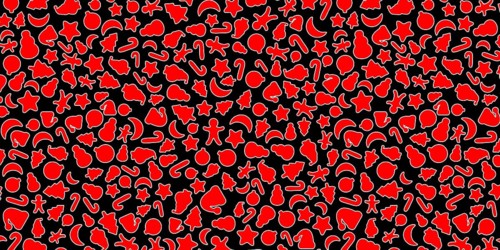 Black and Red Christmas background, Christmas icons elements banner