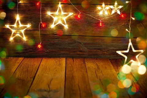 Christmas snowflake star vintage rustic wooden background decoration
