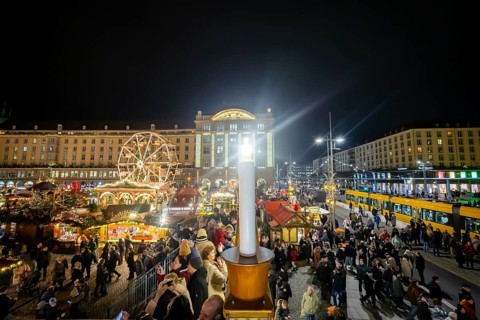 The Dresden Striezelmarkt is a Christmas market in Dresden. It has been held in Advent since 1434,