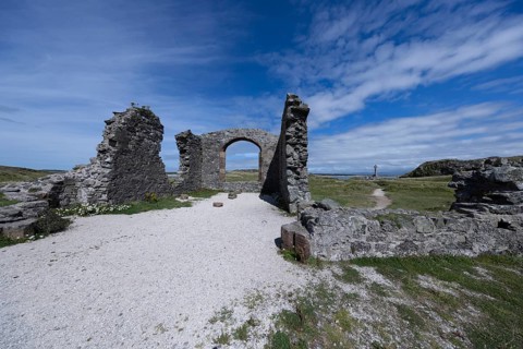 Ruins of the ruined St Dwynwen Church, Llanddwynn Island, Newborough, Anglesey, Wales, Great