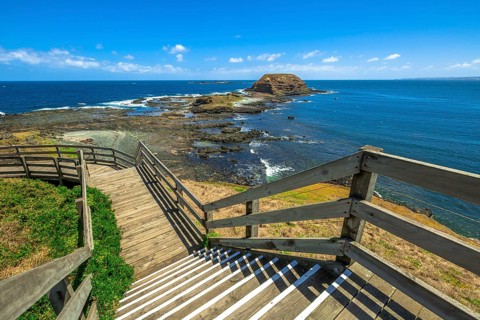 To view of Seal Rocks. Grant Point, western tip of Phillip Island, Victoria, Australia