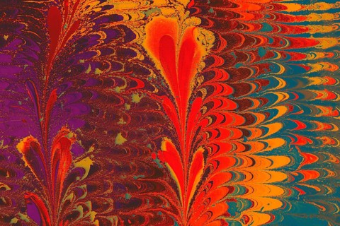 Abstract marbling floral pattern for fabric, tile design. background texture