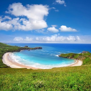 Torimbia beach in Asturias near Llanes of Spain