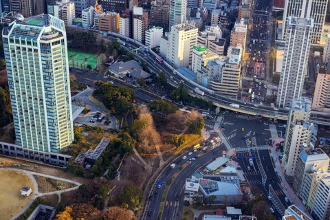 Aerial view of tokyo, japan