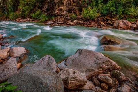 The river Krimmler Ache in the Hohe Tauern National Park in Austria. The Krimmler Ache forms the