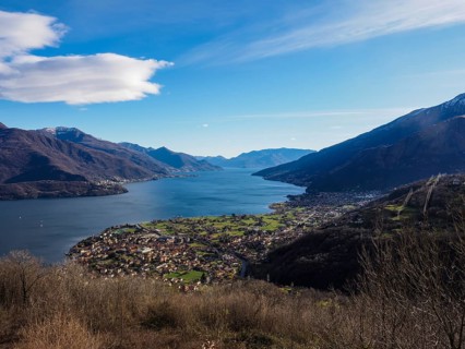 Landscape of Lake Como from the alps of Peglio