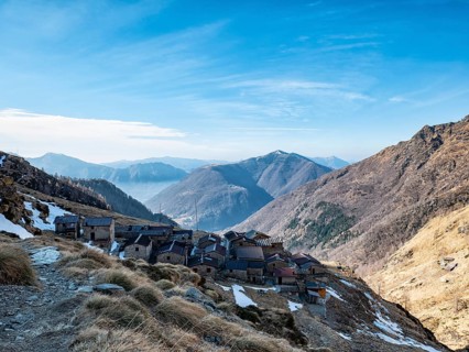 Alpine village on the alps of Valsassina