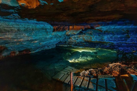 The iconic and popular Engelbrecht Cave system which is a sinkhole underneath Mt Gambier CBD in