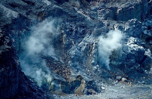 Crater of the Poas volcano, Volcano, Costa Rica, South America