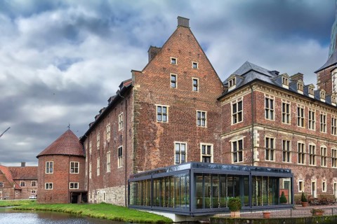 Water castle Raesfeld in Muensterland, North Rhine-Westphalia, Germany
