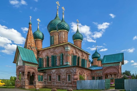 Church of Saint John Chrysostom in temple ensemble in Korovniki in Yaroslavl, Russia