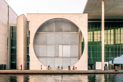 Berlin, Germany, July 28, 2019: Marie-Elisabeth-Luders-Haus building in Government District of