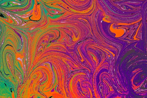 Beautiful abstract art of Ebru marbling painting techniques on water