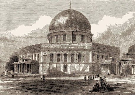 Al-Aqsa mosque, Temple Mount in the Old City of Jerusalem, 19th century