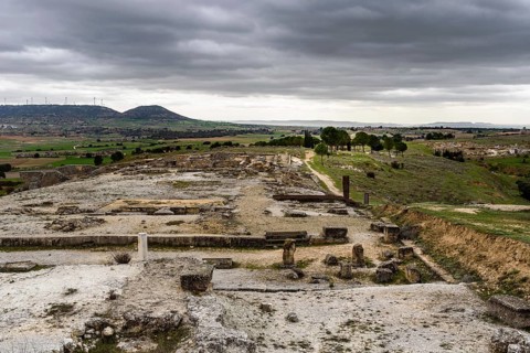 Canaveruelas, Spain, February 29, 2020: Ercavica Roman City archaeological site. Ercavica was an