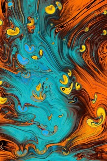 Traditional Ottoman Turkish marbling art patterns as abstract colorful background