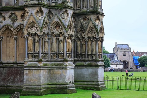 Statues at the Cathedral of St Andrew of Wells, Somerset, England, Great Britain