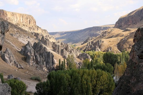 Abandoned Village in Soganli Valley, Soganli Valley in Cappadocia, Turkey