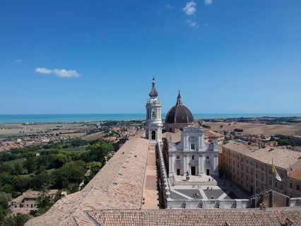 An image of a flight over Basilica della Santa Casa Loreto Italy
