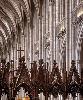 Winchester, cathedral, rood screen and nave, view to the south-east