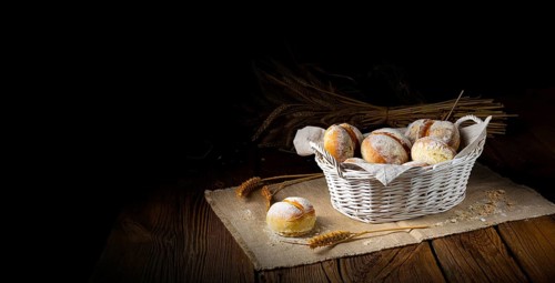 Homemade wheat rolls for breakfast