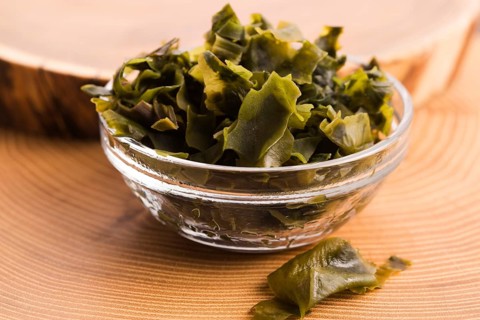 Soaked wakame seaweed, japanese food